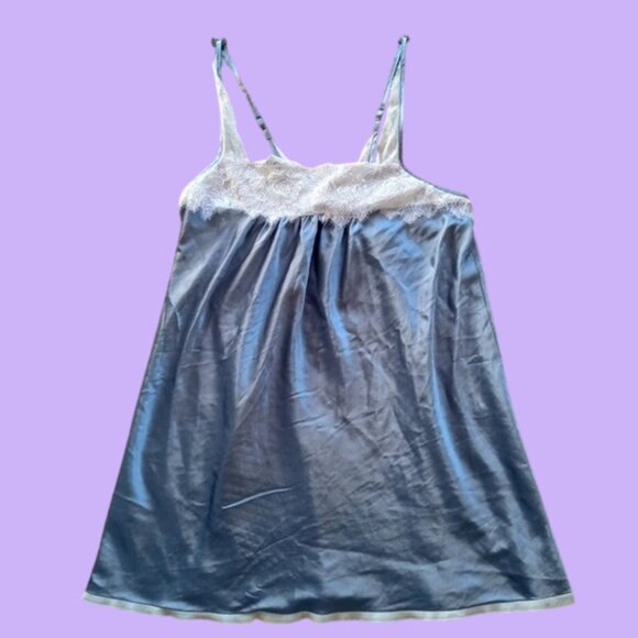 Anthropologie Other - ANTHROPOLOGIE Floral Nikrooz Pearl Laced Lingerie Slip Vintage Blue Size M